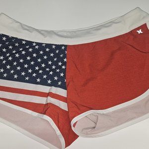 Hurley Phantom Womens Active Shorts American Flag XL